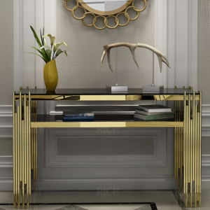 Rectangular Narrow Rods Console Table