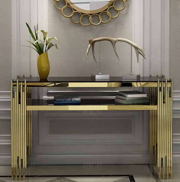 Rectangular Narrow Rods Console Table